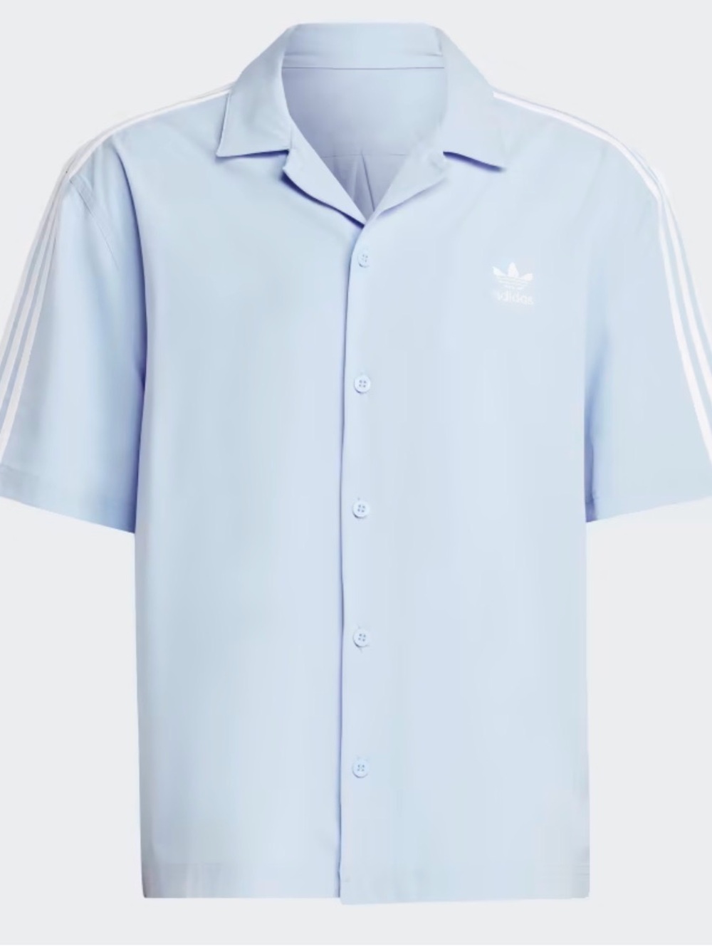 adidas Men Adicool Blue Classics Button Oversized Short Sleeve Casual Resortwear